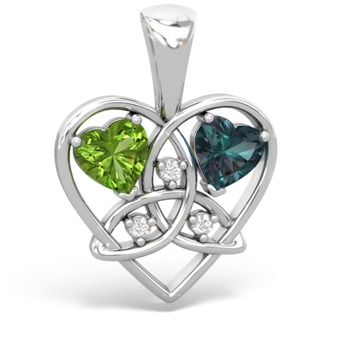 peridot-alexandrite celtic heart pendant