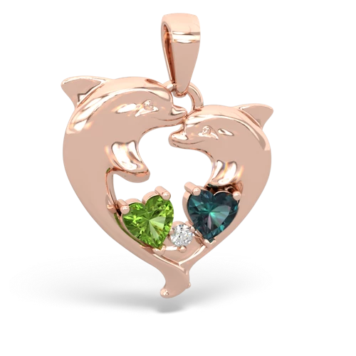 peridot-alexandrite dolphins pendant