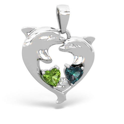 peridot-alexandrite dolphins pendant