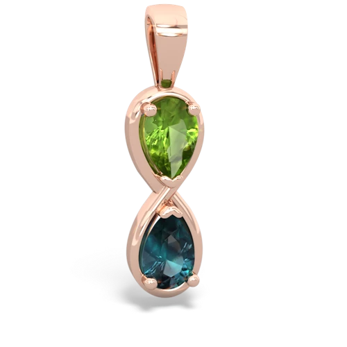 peridot-alexandrite infinity pendant