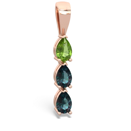 peridot-alexandrite three stone pendant