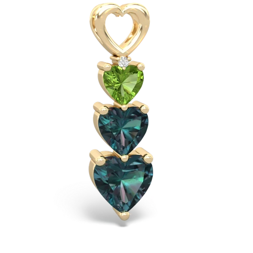 Peridot Genuine Peridot with Lab Created Alexandrite and Genuine Fire Opal Past Present Future pendant Pendant