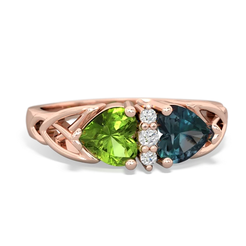 peridot-alexandrite celtic ring