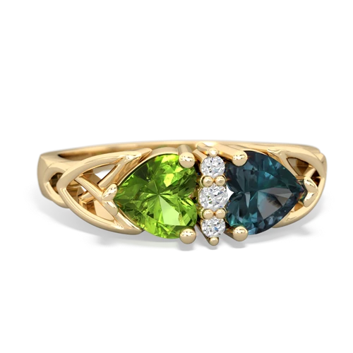 peridot-alexandrite celtic ring