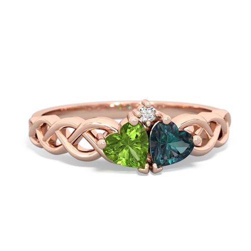 peridot-alexandrite celtic braid ring