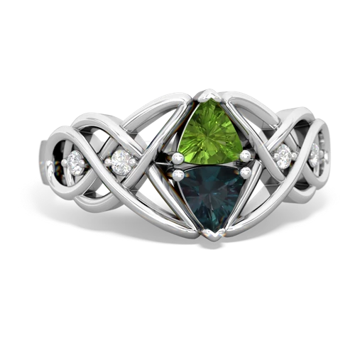 peridot-alexandrite celtic knot ring