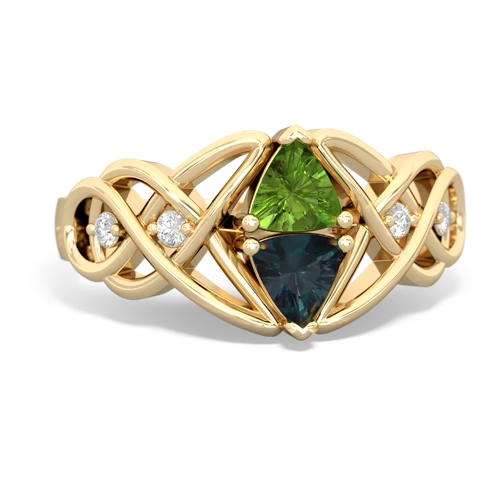 peridot-alexandrite celtic knot ring