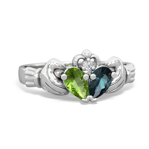 peridot-alexandrite claddagh ring