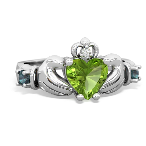 peridot-alexandrite claddagh ring