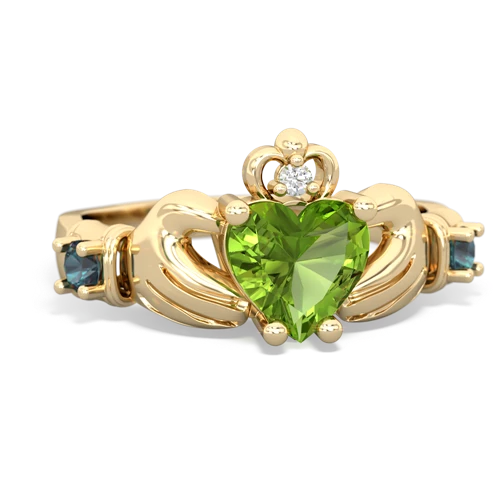 peridot-alexandrite claddagh ring