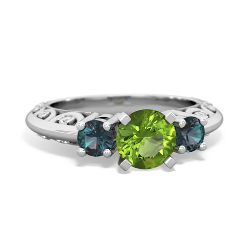 peridot-alexandrite engagement ring