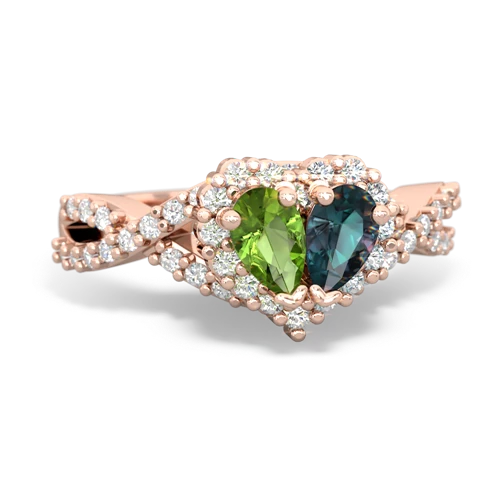 peridot-alexandrite engagement ring