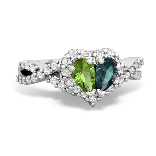 peridot-alexandrite engagement ring