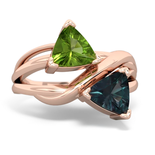 peridot-alexandrite filligree ring