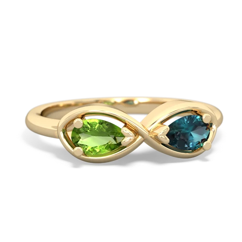 peridot-alexandrite infinity ring