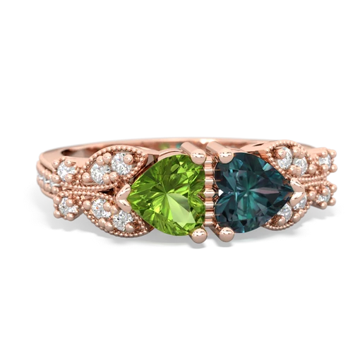 peridot-alexandrite keepsake butterfly ring