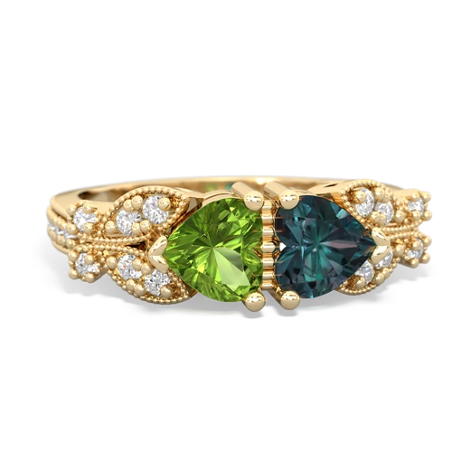 peridot-alexandrite keepsake butterfly ring