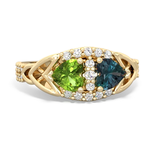 peridot-alexandrite keepsake engagement ring