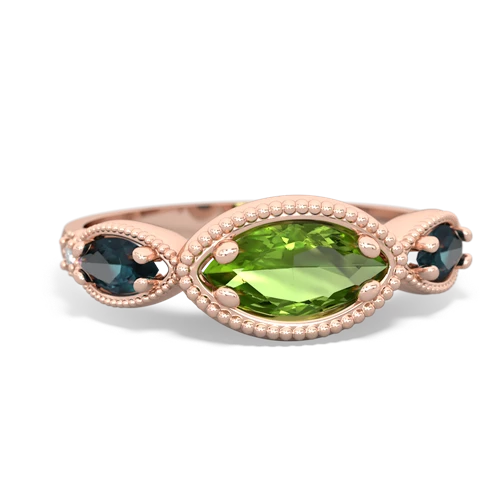 peridot-alexandrite milgrain marquise ring