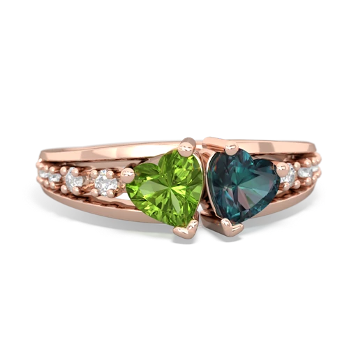 peridot-alexandrite modern ring