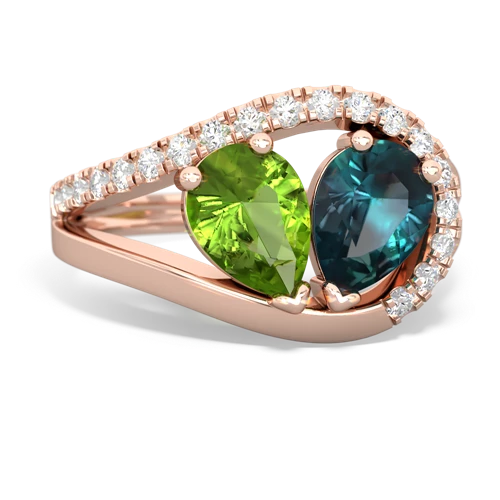 peridot-alexandrite pave heart ring