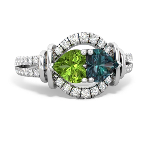 peridot-alexandrite pave keepsake ring