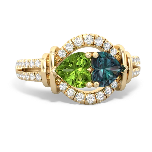 peridot-alexandrite pave keepsake ring