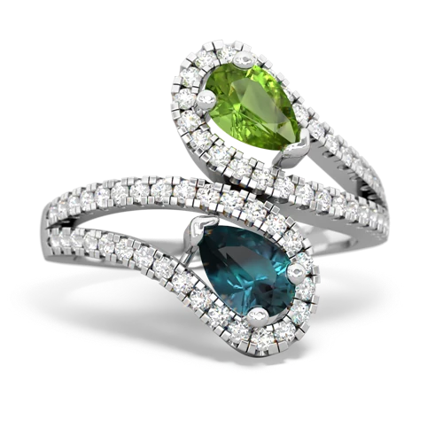 peridot-alexandrite pave swirls ring