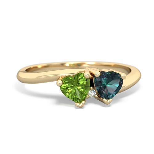 peridot-alexandrite sweethearts promise ring