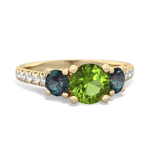 peridot-alexandrite trellis pave ring