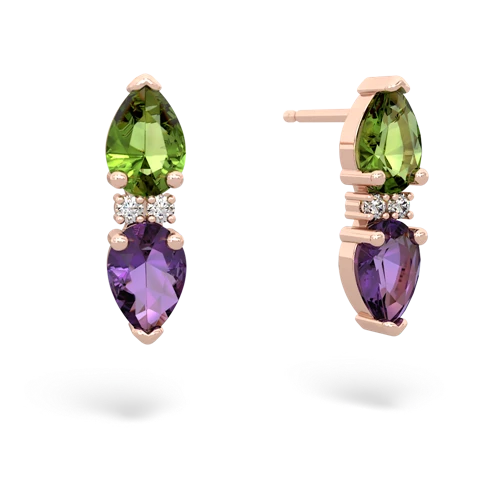 peridot-amethyst bowtie earrings