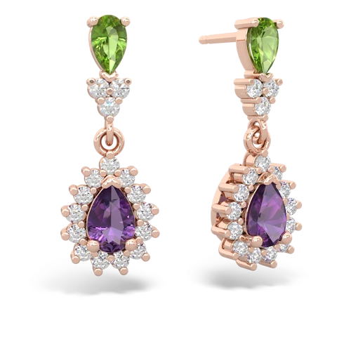 peridot-amethyst dangle earrings