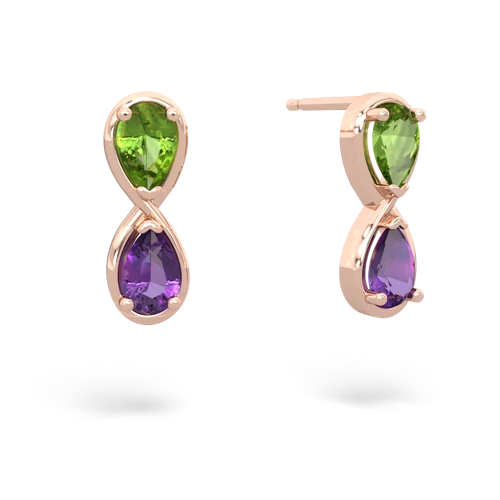 peridot-amethyst infinity earrings