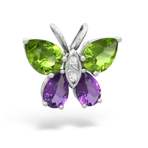 peridot-amethyst butterfly pendant