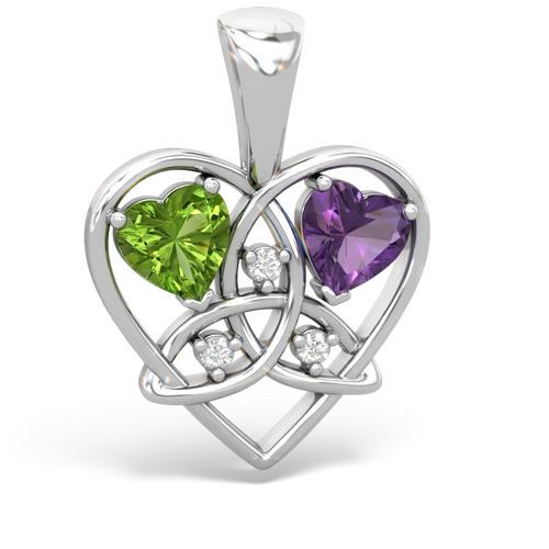 peridot-amethyst celtic heart pendant