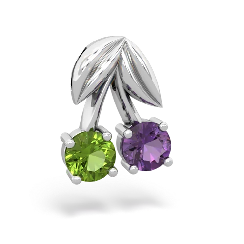 peridot-amethyst cherries pendant