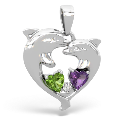 peridot-amethyst dolphins pendant