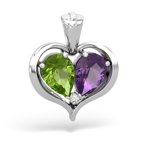 Peridot Genuine Peridot with Genuine Amethyst Two Become One pendant Pendant