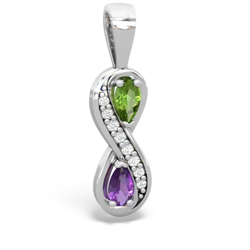 peridot-amethyst keepsake infinity pendant