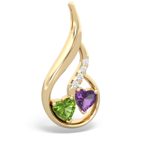 peridot-amethyst keepsake swirl pendant
