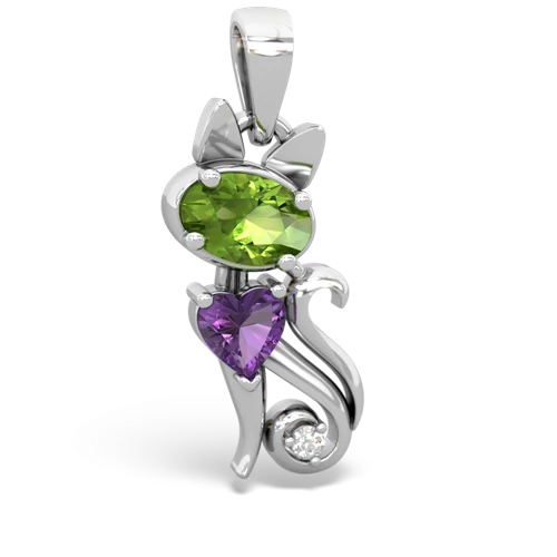 peridot-amethyst kitten pendant