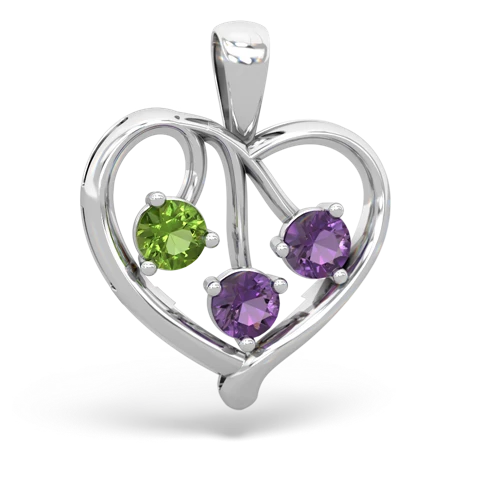 peridot-amethyst love heart pendant