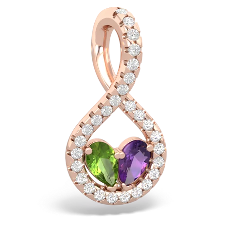 peridot-amethyst pave twist pendant