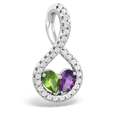 peridot-amethyst pave twist pendant