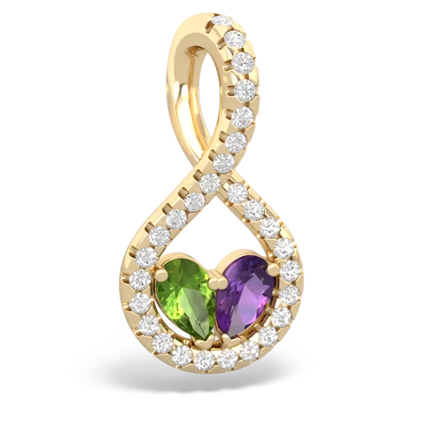 peridot-amethyst pave twist pendant