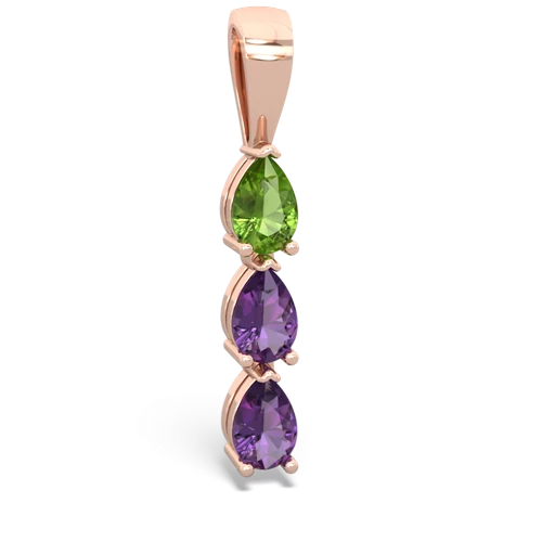 peridot-amethyst three stone pendant