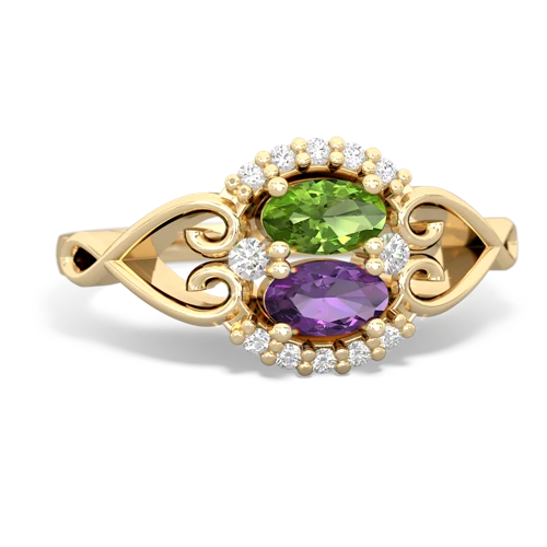 peridot-amethyst antique keepsake ring