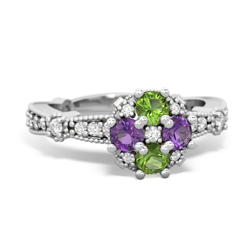 peridot-amethyst art deco engagement ring