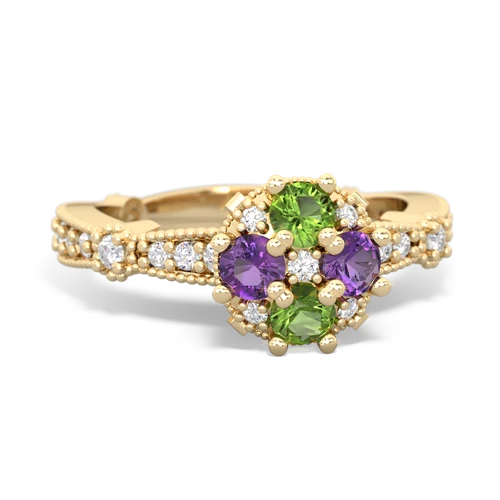 peridot-amethyst art deco engagement ring