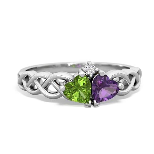 peridot-amethyst celtic braid ring